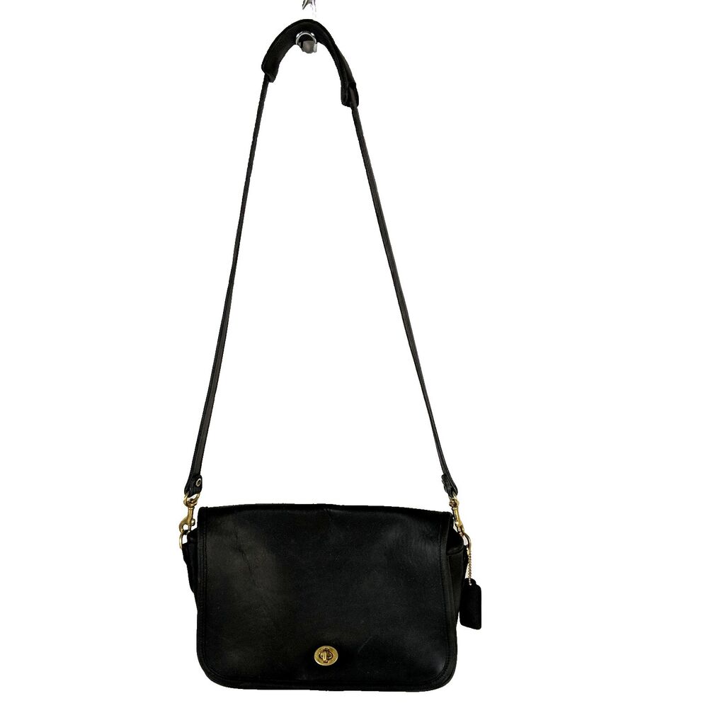 Vintage Coach Convertible Clutch 9635 Black Flap Bag Leather Costa Rica 2001